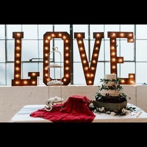 4 ft tall LOVE marquee letters solid wood